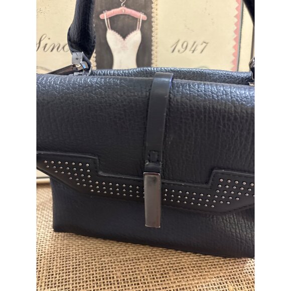 Danielle Nicole Black Faux Leather Small Studded Bag Top Handle & Crossbody - Picture 3 of 16